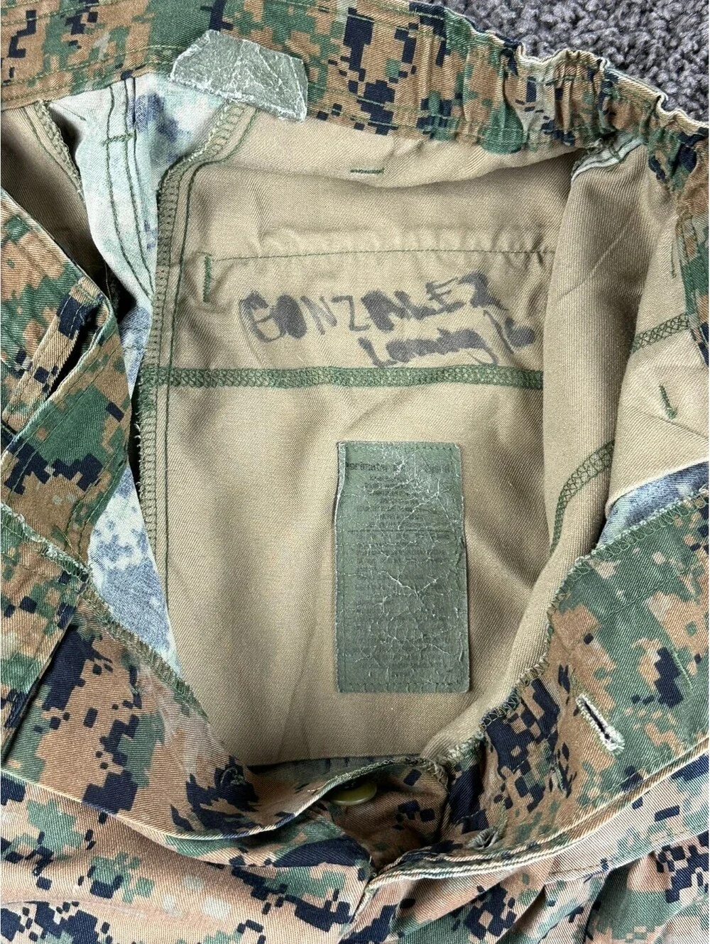 USMC Woodland MARPAT Combat Utility Pants Long Military Cargo Trousers Sz Small